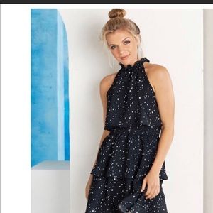 MUD PIE | Pacey Ruffle Flounce Dress Black…NWT